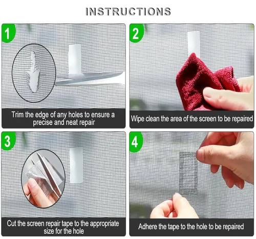 Miniatura 6 de ACEBON Cinta de reparación de pantalla de ventana, kit de reparación de 2 pulgadas x 16 pies para ventanas o puertas, parche adhesivo fuerte