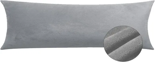Miniatura 18 de Paquete de 2 fundas de almohada King de terciopelo con cremallera, súper suaves y acogedoras, fundas de almohada de franela difusa de lujo con Gris