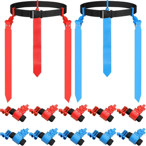 Miniatura 26 de Hungdao Cinturones y banderas de fútbol para 10/12 jugadores, cinturones de fútbol ajustables para niños, adolescentes, adultos, entrenamiento