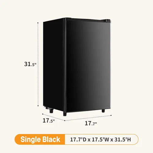 Miniatura 9 de Mini refrigerador con congelador, mini refrigerador de 3.2 pies cúbicos, refrigerador pequeño para bebidas con termostato ajustable