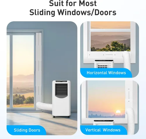 Miniatura 7 de AGPTEK Kit de ventilación de ventana para aire acondicionado portátil con manguera de 5.9 pulgadas, placas de sellado de ventana ajustables de 16.9