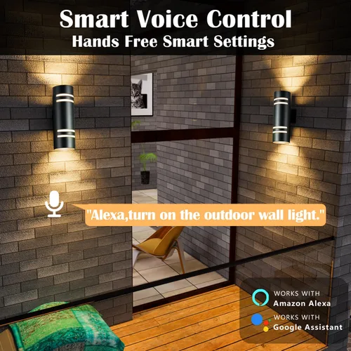 Miniatura 6 de wowlite Luces de Pared Exteriores para Casa, Control Remoto Inteligente RGBCW Luces de Arriba y Abajo, Aplique Exterior RGB de Cambio