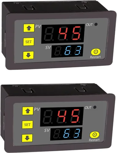 2 unids temporizador de retardo relé AC 110 V 220 V 10 A 1500 W programable pantalla LED digital ciclo temporizador retardo interruptor módulo
