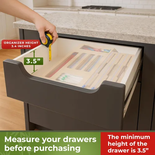 Miniatura 2 de Organizador de cajones de cocina, organizador de bolsas de almacenamiento de sándwiches 9 en 1 y dispensador de papel de aluminio, se adapta a un