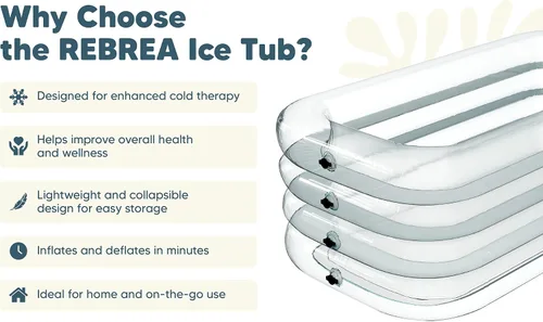 Miniatura 9 de Bañera hinchable de hielo - XL Transparente - Bañera de inmersión en hielo para terapia de agua fría - Bañera de inmersión fría portátil