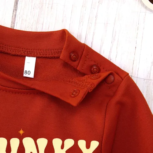 Miniatura 5 de Mameluco de burbujas hecho en casa para niñas para el día de Acción de Gracias, sudadera con cuello redondo para bebé