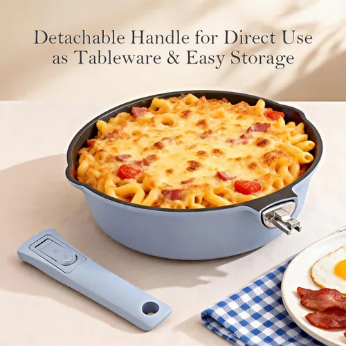 Miniatura 8 de 8 Inch Non Stick Frying Pan Skillet, Omelet Pan, Healthy Non Toxic Chef Pan, Egg Frying Pan with Detachable Handle for All Stoves Including