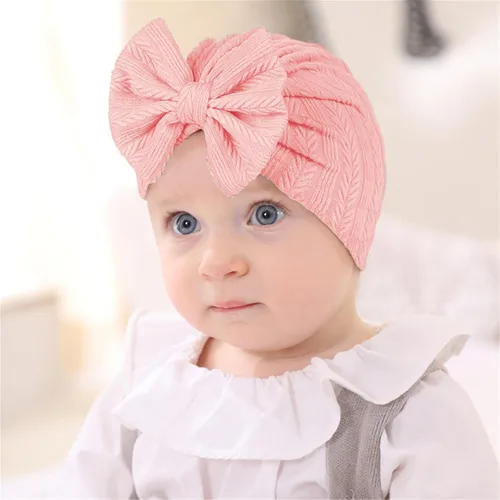 Miniatura 27 de Gorro de punto para bebé con lazos lindos turbante para envolver el sombrero (MZ6)