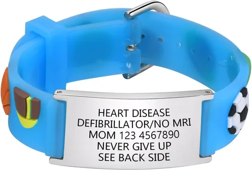 Miniatura 25 de Pulsera de Identificación Médica Personalizada para Niños - Pulsera de Identificación de Silicona Linda para Autismo Alergia Convulsiones