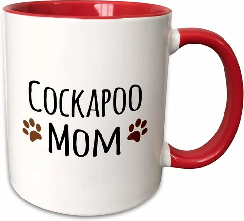 Miniatura 8 de 3dRose Cockapoo Dog Mom - Taza de 11 onzas, color negro