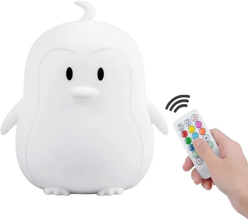 Luz nocturna, lámpara LED de silicona, lámpara de noche, luz de animales, 9 colores cambiantes, recargable por USB, control remoto, luz nocturna