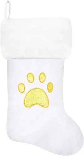Miniatura 26 de Calcetines de Navidad bordados de 20 pulgadas con monograma, terciopelo negro con puño de felpa blanca supersuave, adornos clásicos para decoración