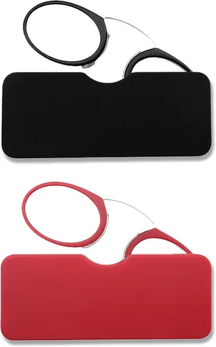 Miniatura 14 de Mini anteojos de lectura sin brazos para hombres y mujeres, delgados con clip en la nariz, con estuche portátil pequeño