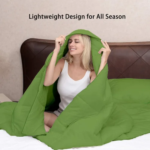 Miniatura 4 de Bedding - Edredón acolchado – 1 pieza de edredón alternativo de plumón con pestañas en las esquinas, para todas las estaciones, transpirable, Musgo