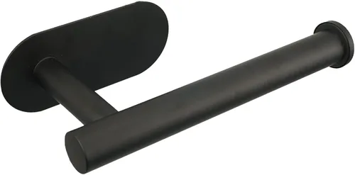 Soporte de papel higiénico autoadhesivo de acero inoxidable para montar en la pared, sin taladrar, adecuado para baño, cocina, RV (negro mate)