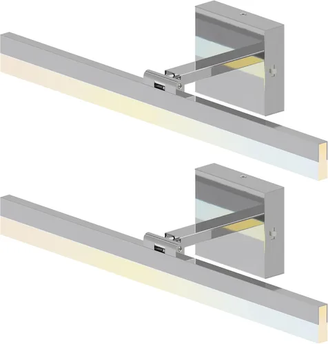 Miniatura 9 de ZAGO Lámpara de tocador de baño de 24 pulgadas sobre el espejo, LED moderna y rotacional montada en la pared, ajustable, cableada, con cable