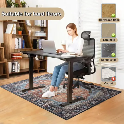 Miniatura 4 de Tapete para silla de oficina para suelo de madera dura, 36 x 48 pulgadas, tapete resistente para silla de escritorio para madera dura, protector