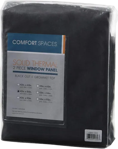 Miniatura 6 de Comfort Spaces Par de paneles de cortinas opacas con ojales en la parte superior, reducción de ruido, aislamiento térmico de eficiencia energética
