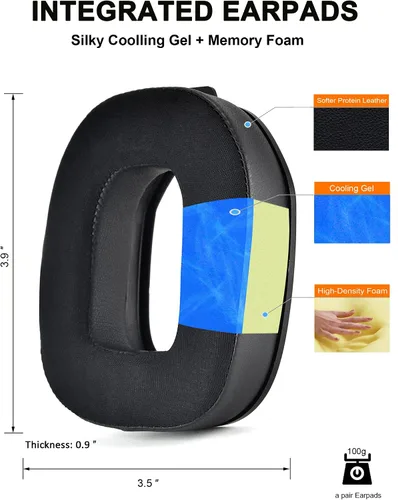 Miniatura 3 de Almohadillas para los oídos y espuma de micrófono A40 TR - Cojines de repuesto compatibles con auriculares Astro A40 TR, almohadillas