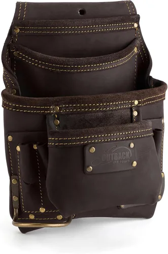 Ox Pro - Bolsas de herramientas de cuero de grano completo, fabricadas con doble costura y bolsillos reforzados con remaches