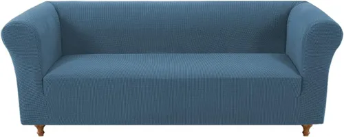 Miniatura 29 de Funda elástica Chesterfield para sofá, funda de tela jacquard para sofá biplaza de 2 cojines, protector de muebles antideslizante resistente a