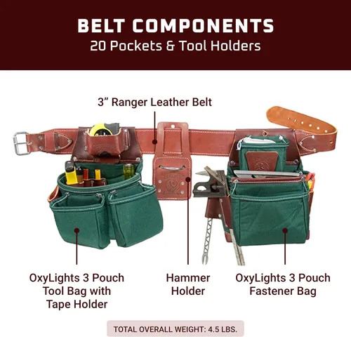 Miniatura 3 de Occidental Leather OxyLights Framer - Utility Holster Pouch Package with Double Outer Bag - Made in USA Verde