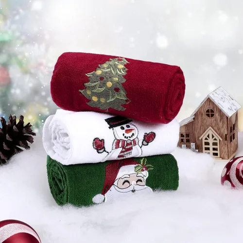Miniatura 3 de Toallas de mano de Navidad de gran tamaño 25x18 algodón, alta absorción, toallas decorativas navideñas para lavar platos, toallas para lavar