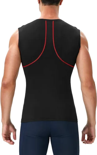 Miniatura 3 de Runhit Paquete de 3 camisetas de compresión sin mangas para hombres, entrenamiento deportivo, sin mangas, camiseta de compresión para hombres