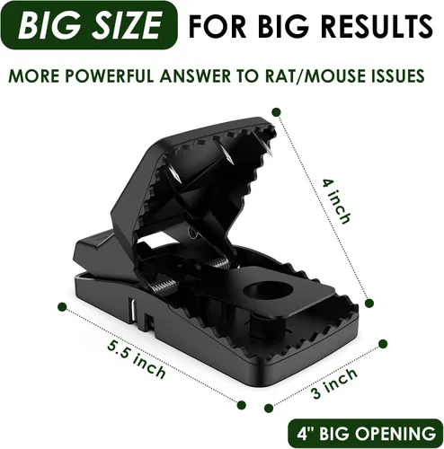 Miniatura 3 de Paquete de 8 trampas imparables para ratas con púas, trampas grandes más fuertes para ratones que matan al instante, envían más roedores más rápido