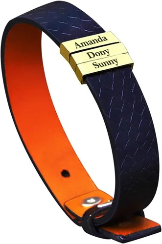 Miniatura 59 de Pulseras de cuero personalizadas para hombre con 1-6 nombres, pulsera trenzada personalizada con cuentas para papá, marido, día del padre, San