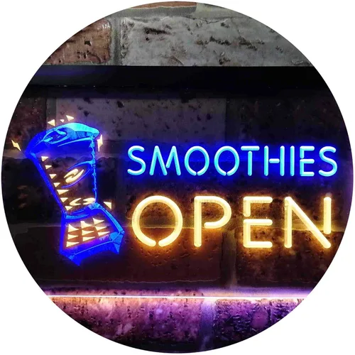 Miniatura 14 de ADVPRO Smoothies Open Shop - Letrero de neón LED de doble color, azul y rojo, 12 x 8.5 pulgadas, st6s32-i0264-br