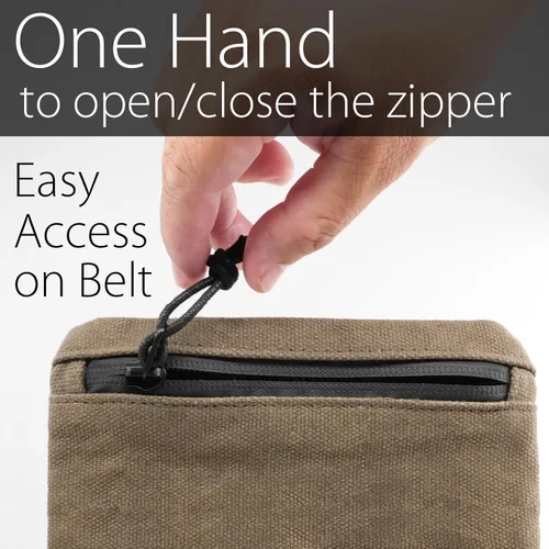 Miniatura 15 de diodrio Bolsas con cremallera para cinturón para hombres y mujeres, bolsa compacta EDC, cremallera YKK, carteras de seguridad antirrobo a prueba
