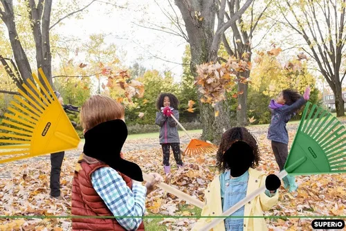 Miniatura 5 de Superio Rastrillos de jardín para niños, paquete de 2, rastrillos con mango de madera, cabeza de plástico, 34 pulgadas (verde)