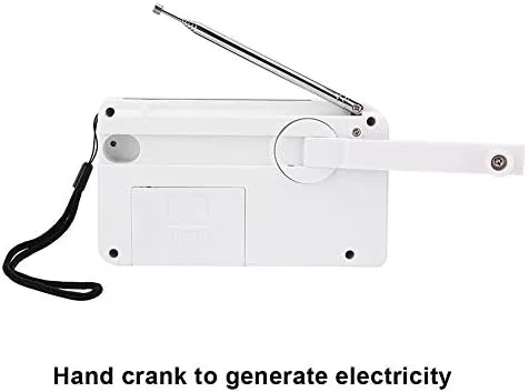 Miniatura 6 de Radio FM solar portátil, linterna LED de emergencia multifuncional de 3 vías, radio FM/AM y cargador de teléfono celular, perfecto para exteriores