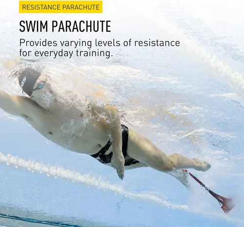 Miniatura 2 de FINIS Paracaídas de natación para entrenamiento de resistencia - Construye fuerza y resistencia - Cinturón ajustable Rojo - 8 pulgadas