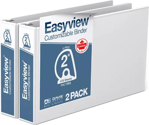 Miniatura 9 de Easyview - Carpetas prémium con anillas en D de 1 pulgada con cubiertas transparentes, carpetas de vista de hojas de cálculo para escuela, oficina u
