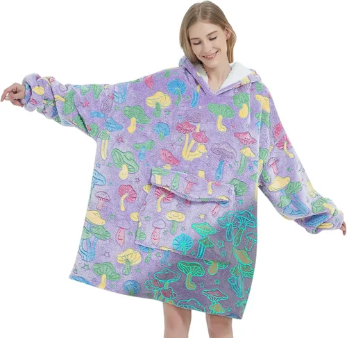 Miniatura 16 de Fiosnow Sudaderas con capucha de pizza y papas fritas para mujeres y hombres, sudaderas con capucha de tamaño grande para adultos, manta portátil