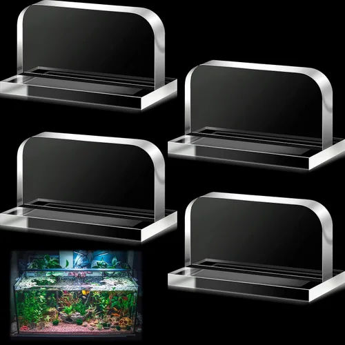 Qunclay 4 manijas de tapa de acuario acrílicas para pecera, asas adhesivas de repuesto para tapa de tanque de peces de acuario, 2.36 x 1.38 pulgadas