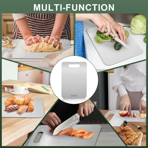 Miniatura 2 de Stron-Dura - Tabla de cortar de acero inoxidable 304 de grado alimenticio para cocina, para cortar carne, frutas, verduras, exteriores o interiores