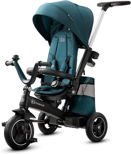Miniatura 10 de Kinderkraft EASYTWIST Triciclo para niños pequeños, triciclo 5 en 1, asiento giratorio de 360°, material impermeable con filtro UPF50+, mango