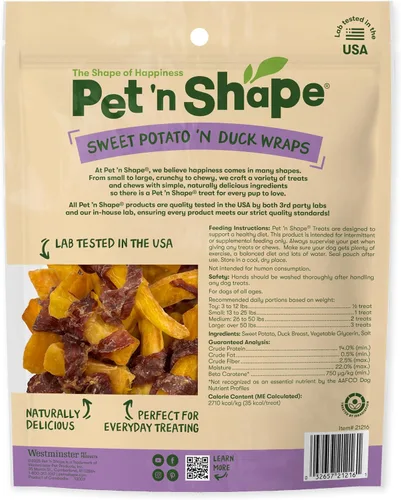 Miniatura 2 de Pet 'n Shape Sweet Potato Chews – Golosinas naturales de batata envuelta en pollo para perros - 42 onzas