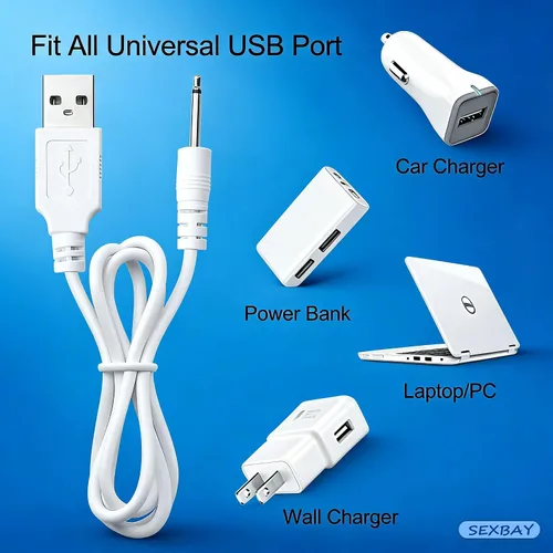 Miniatura 5 de Cable USB de repuesto original de 2 piezas para masajeadores de varita recargable, cable de carga CC de repuesto de 0.098 in