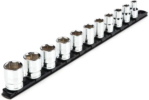 TEKTON SHD92101 - Juego de llaves de vaso de 1/2 pulgada y 6 puntos, 11 piezas (3/8-1 pulgada)