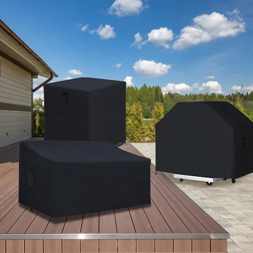 Miniatura 2 de ABCCANOPY Funda para silla de patio, apilable, impermeable, para exteriores, duradera, resistente a los rayos UV, de poliéster, funda para muebles