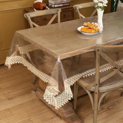 Miniatura 3 de Walrus Protector de mantel de vinilo transparente Protector de mesa de plástico impermeable/resistente al aceite Hoja cuadrada transparente