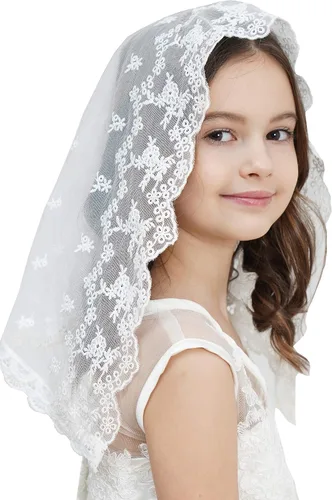 Pestañas Encaje Vintage Floral Encaje Bufanda Encaje Capilla Velo Mantilla Infinity Latin Mass S04