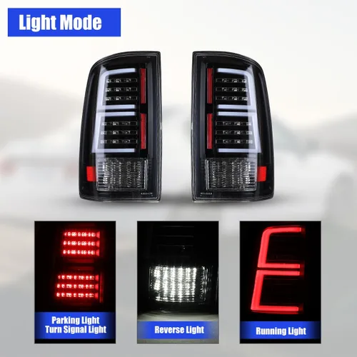 Miniatura 5 de Nixon Offroad Conjunto de luces traseras LED para Dodge Ram 1500/2500/3500 2009-2018 con modelo de luces traseras halógenas de fábrica, luces Claro