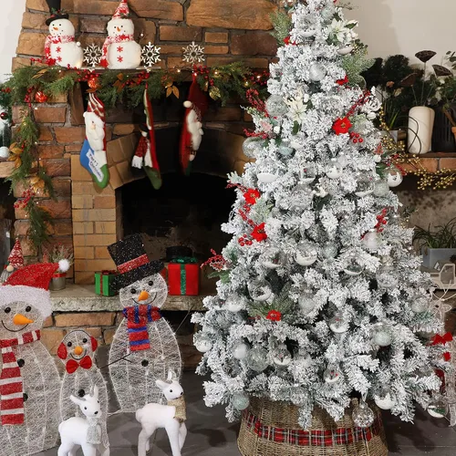 Miniatura 7 de Lulu Home 20 unidades de 3.15" Adornos de bolas de Navidad transparentes, bolas transparentes preencordadas con decoraciones únicas