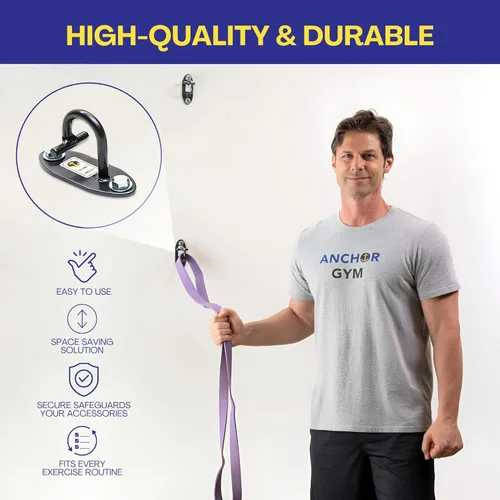 Miniatura 4 de The Anchor Gym Anchor Gym-Mini H1 (juego de 3) – Plataforma modular de enganche de pared para bandas de resistencia, correas de suspensión, correas