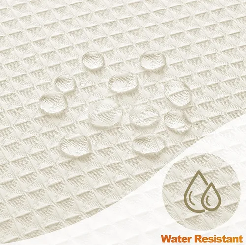 Miniatura 4 de MISS SELECTEX Cortina de ducha de tela lavable a máquina, clásica tela gruesa de punto gofre, duradera para baño, tela repelente al agua de alta